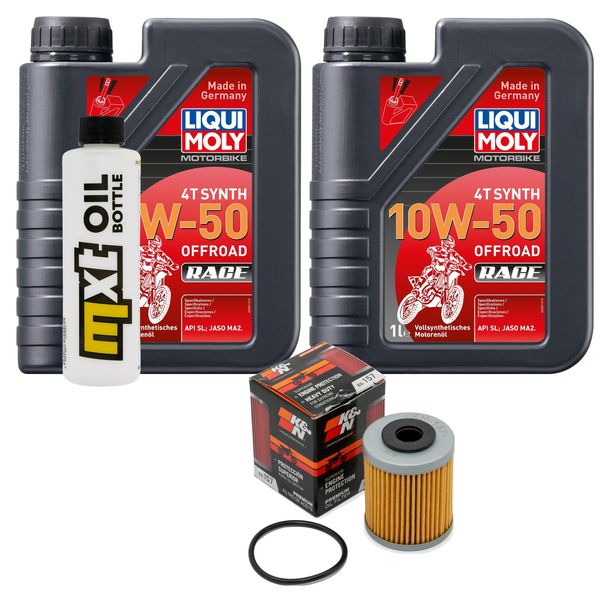 Inspektionspaket 2L 10W-50 + Ölfilter für Husaberg FE i Enduro, KTM SX SMR 250 / 450 ccm Bj. 2013