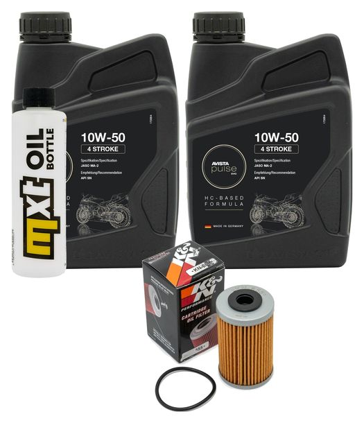 Inspektionspaket 2L 10W-50 + Ölfilter für Husaberg FE i Enduro, KTM SX SMR 250 / 450 ccm Bj. 2013