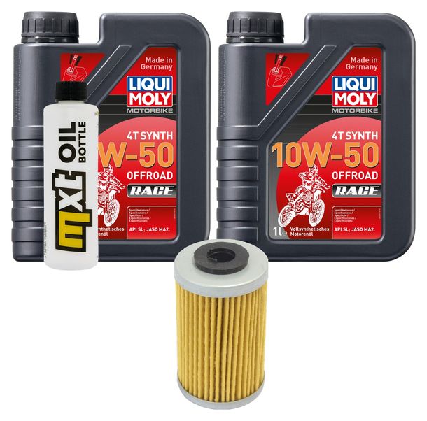 Inspektionspaket 2L 10W-50 + Ölfilter für KTM EXC i.e. Sixdays SX-F Racing SX SMR 450 ccm Bj. 2013 - 2016
