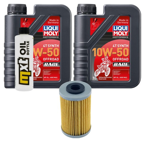 Inspektionspaket 2L 10W-50 + Ölfilter für KTM EXC i.e. Sixdays SX-F Racing SX SMR 450 ccm Bj. 2013 - 2016