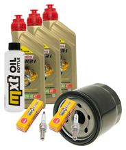Inspektionspaket 3L 10W-40 + Ölfilter + 2x Zündkerze für Suzuki SV S SF DL V-Strom 650 ccm Bj. 2007 - 2011