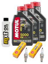 Inspektionspaket 3L 10W-40 + Ölfilter + 2x Zündkerze für Suzuki SV S SF DL V-Strom 650 ccm Bj. 2007 - 2011