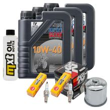 Inspektionspaket 3L 10W-40 + Ölfilter + 2x Zündkerze für Suzuki SV S SF DL V-Strom 650 ccm Bj. 2007 - 2011