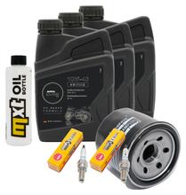 Inspektionspaket 3L 10W-40 + Ölfilter + 2x Zündkerze für Suzuki SV S SF DL V-Strom 650 ccm Bj. 2007 - 2011