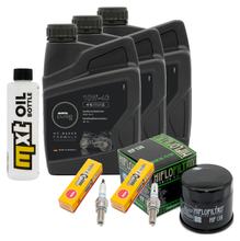 Inspectiepakket 3L 10W-40 + oliefilter + 2x bougie voor Suzuki SV S SF DL V-Strom 650 ccm Bj. 2007 - 2011