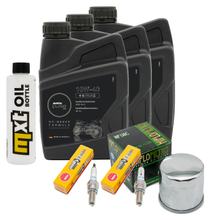 Inspection package 3L 10W-40 + oil filter + 2x spark plug for Suzuki SV S SF DL V-Strom 650 ccm Year 2007 - 2011