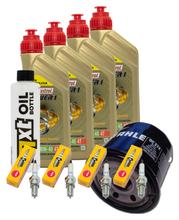 Inspectiepakket 4L 10W-40 + Oliefilter + 4x Bougie voor Suzuki GSF Bandit N S 1200 ccm Bj. 2002 - 2005