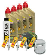 Kit d'inspection 4L 10W-40 + filtre à huile + 4x bougie pour Suzuki GSF Bandit N S 1200 ccm Année 2002 - 2005