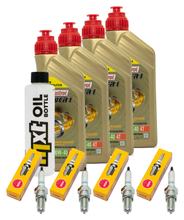 Inspection package 4L 10W-40 + oil filter + 4x spark plug for Suzuki GSF Bandit N S 1200 ccm Year 2002 - 2005