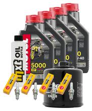 Inspectiepakket 4L 10W-40 + Oliefilter + 4x Bougie voor Suzuki GSF Bandit N S 1200 ccm Bj. 2002 - 2005