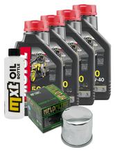 Inspection package 4L 10W-40 + oil filter + 4x spark plug for Suzuki GSF Bandit N S 1200 ccm Year 2002 - 2005