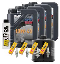 Paquete de inspección 4L 10W-40 + filtro de aceite + 4 bujías para Suzuki GSF Bandit N S 1200 ccm Año 2002 - 2005