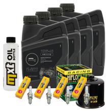 Paquete de inspección 4L 10W-40 + filtro de aceite + 4 bujías para Suzuki GSF Bandit N S 1200 ccm Año 2002 - 2005