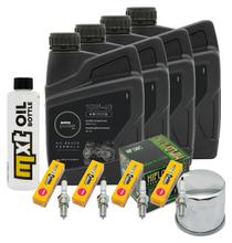 Inspektionspaket 4L 10W-40 + Ölfilter + 4x Zündkerze für Suzuki GSF Bandit N S 1200 ccm Bj. 2002 - 2005