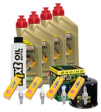 Inspectiepakket 4L 10W-40 + Oliefilter + 4x Bougie voor Suzuki GSX F FA 1250 ccm Bauwjaar 2010 - 2013