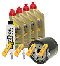 Inspectiepakket 4L 10W-40 + Oliefilter + 4x Bougie voor Suzuki GSX F FA 1250 ccm Bauwjaar 2010 - 2013
