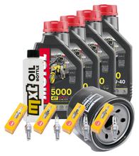 Inspectiepakket 4L 10W-40 + Oliefilter + 4x Bougie voor Suzuki GSX F FA 1250 ccm Bauwjaar 2010 - 2013