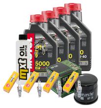 Inspektionspaket 4L 10W-40 + Ölfilter + 4x Zündkerze für Suzuki GSX F FA 1250 ccm Bj. 2010 - 2013