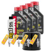 Pacchetto di ispezione 4L 10W-40 + filtro olio + 4x candela per Suzuki GSX F FA 1250 ccm Anno 2010 - 2013