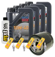 Paquete de inspección 4L 10W-40 + filtro de aceite + 4 bujías para Suzuki GSX F FA 1250 ccm Año 2010 - 2013