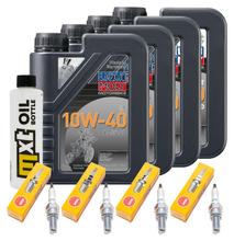 Pacchetto di ispezione 4L 10W-40 + filtro olio + 4x candela per Suzuki GSX F FA 1250 ccm Anno 2010 - 2013