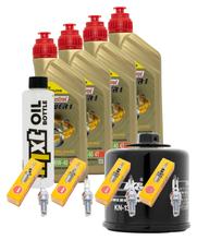 Inspectiepakket 4L 10W-40 + Oliefilter + 4x Bougie voor Suzuki GSX F FA 1250 ccm Bauwjaar 2010 - 2013