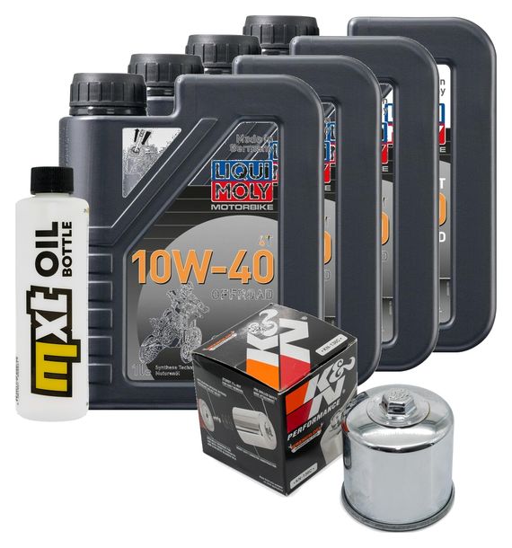 Inspektionspaket 4L 10W-40 + Ölfilter + 4x Zündkerze für Suzuki GSR GSX-R 750 / 1000 ccm Bj. 2007 - 2015