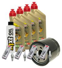 Inspektionspaket 4L 10W-40 + Ölfilter + 4x Zündkerze für Suzuki GSR GSX-R 750 / 1000 ccm Bj. 2007 - 2015