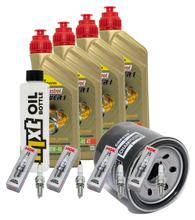 Inspektionspaket 4L 10W-40 + Ölfilter + 4x Zündkerze für Suzuki GSR GSX-R 750 / 1000 ccm Bj. 2007 - 2015