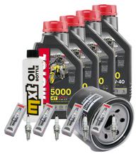 Inspektionspaket 4L 10W-40 + Ölfilter + 4x Zündkerze für Suzuki GSR GSX-R 750 / 1000 ccm Bj. 2007 - 2015