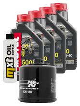 Paquete de inspección 4L 10W-40 + filtro de aceite + 4 bujías para Suzuki GSR GSX-R 750 / 1000 ccm Año 2007 - 2015