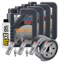 Inspektionspaket 4L 10W-40 + Ölfilter + 4x Zündkerze für Suzuki GSR GSX-R 750 / 1000 ccm Bj. 2007 - 2015