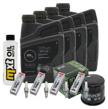 Pacchetto di ispezione 4L 10W-40 + filtro olio + 4x candela per Suzuki GSR GSX-R 750 / 1000 ccm Anno 2007 - 2015