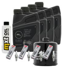 Kit d'inspection 4L 10W-40 + filtre à huile + 4x bougie pour Suzuki GSR GSX-R 750 / 1000 ccm Année 2013 - 2017