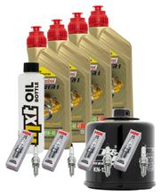 Inspectiepakket 4L 10W-40 + Oliefilter + 4x Bougie voor Suzuki GSR GSX-R 750 / 1000 ccm Bouwjaar 2013 - 2017