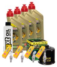 Paquete de inspección 4L 10W-40 + filtro de aceite + 4 bujías para Suzuki GSX-R 750 ccm Año 2005