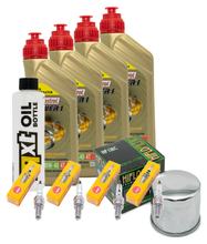 Paquete de inspección 4L 10W-40 + filtro de aceite + 4 bujías para Suzuki GSX-R 750 ccm Año 2005