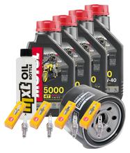 Paquete de inspección 4L 10W-40 + filtro de aceite + 4 bujías para Suzuki GSX-R 750 ccm Año 2005