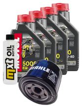 Inspektionspaket 4L 10W-40 + Ölfilter + 4x Zündkerze für Suzuki GSX-R 750 ccm Bj. 2005