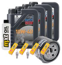 Inspektionspaket 4L 10W-40 + Ölfilter + 4x Zündkerze für Suzuki GSX-R 750 ccm Bj. 2005