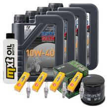 Inspektionspaket 4L 10W-40 + Ölfilter + 4x Zündkerze für Suzuki GSX-R 750 ccm Bj. 2005