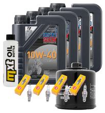 Inspektionspaket 4L 10W-40 + Ölfilter + 4x Zündkerze für Suzuki GSX-R 750 ccm Bj. 2005