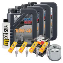 Inspektionspaket 4L 10W-40 + Ölfilter + 4x Zündkerze für Suzuki GSX-R 750 ccm Bj. 2005