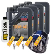 Inspektionspaket 4L 10W-40 + Ölfilter + 4x Zündkerze für Suzuki GSX-R 750 ccm Bj. 2005