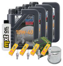 Inspektionspaket 4L 10W-40 + Ölfilter + 4x Zündkerze für Suzuki GSX-R 750 ccm Bj. 2005