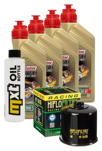 Inspektionspaket 4L 10W-50 + Ölfilter + 4x Zündkerze für Suzuki GSX-R 600 ccm Bj. 2004