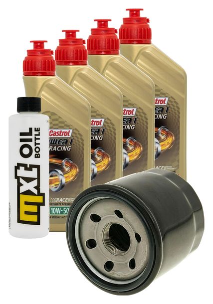 Inspektionspaket 4L 10W-50 + Ölfilter + 4x Zündkerze für Suzuki GSX-R 600 ccm Bj. 2004