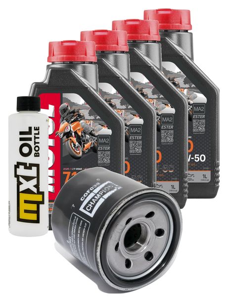 Inspektionspaket 4L 10W-50 + Ölfilter + 4x Zündkerze für Suzuki GSX-R 600 ccm Bj. 2004