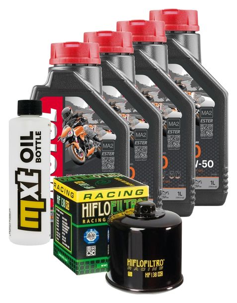 Inspektionspaket 4L 10W-50 + Ölfilter + 4x Zündkerze für Suzuki GSX-R 600 ccm Bj. 2004