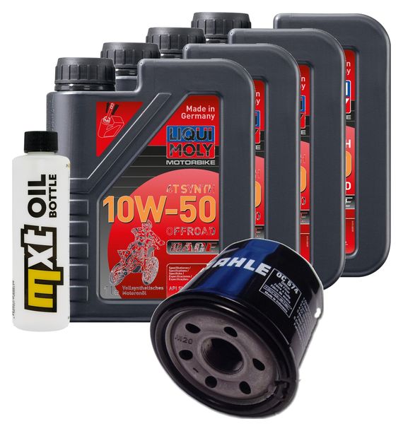 Inspektionspaket 4L 10W-50 + Ölfilter + 4x Zündkerze für Suzuki GSX-R 600 ccm Bj. 2004